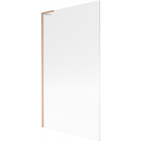 Mexen Next L paroi de baignoire à 1 volet 100 x 150 cm, rayures, cuivre brossé - 895-100-000-03-09-65