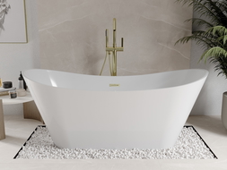 Baignoire Mexen Celia indépendante 170 x 75 cm, blanche, évacuation en or brossé - 52331707500-55