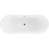 Baignoire Mexen Celia autoportante 170 x 75 cm, blanche, avec trop-plein or rose - 52331707500-60
