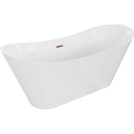 Baignoire Mexen Celia autoportante 170 x 75 cm, blanche, avec trop-plein or rose - 52331707500-60