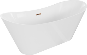 Baignoire Mexen Celia autoportante 170 x 75 cm, blanche, avec trop-plein or rose - 52331707500-60