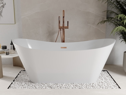 Baignoire Mexen Celia autoportante 170 x 75 cm, blanche, avec trop-plein or rose - 52331707500-60
