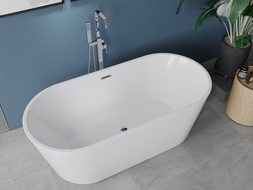 Mexen Luna baignoire indépendante 180 x 80 cm, blanche, trop-plein chromé - 52031808000-01