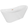 Mexen Celia baignoire autoportante 170 x 75 cm, blanche, trop-plein en cuivre brossé - 52331707500-65