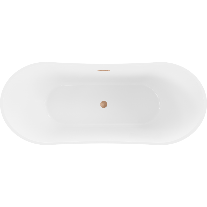 Mexen Celia baignoire autoportante 170 x 75 cm, blanche, trop-plein en cuivre brossé - 52331707500-65