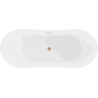 Mexen Celia baignoire autoportante 170 x 75 cm, blanche, trop-plein en cuivre brossé - 52331707500-65