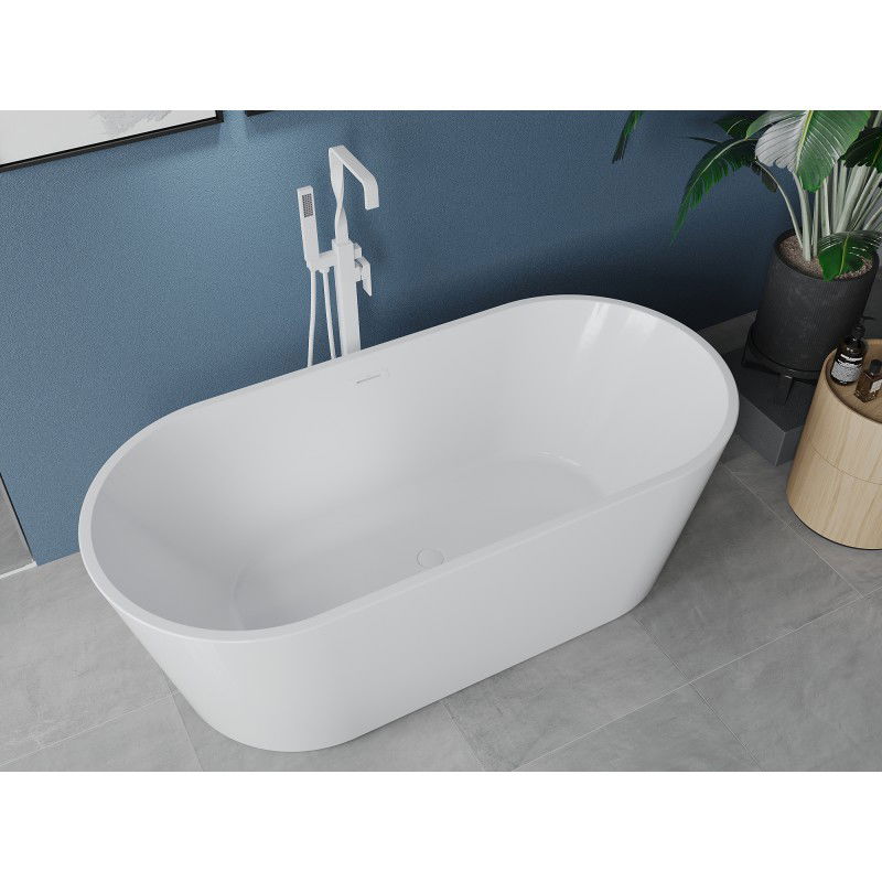 Mexen Luna baignoire autoportante 180 x 80 cm, blanche, trop-plein blanc - 52031808000-20