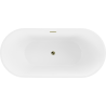 Baignoire Mexen Luna indépendante 180 x 80 cm, blanche, évacuation dorée - 52031808000-50