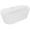 Mexen Luna baignoire autoportante 170 x 80 cm, blanche, trop-plein or brossé - 52031708000-55