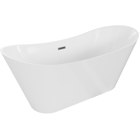 Mexen Celia baignoire freestanding 170 x 75 cm, blanche, trop-plein gun gray brossé - 52331707500-66