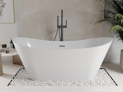 Mexen Celia baignoire freestanding 170 x 75 cm, blanche, trop-plein gun gray brossé - 52331707500-66
