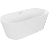 Baignoire Mexen Luna autoportante 180 x 80 cm, blanche, évacuation en nickel brossé - 52031808000-97