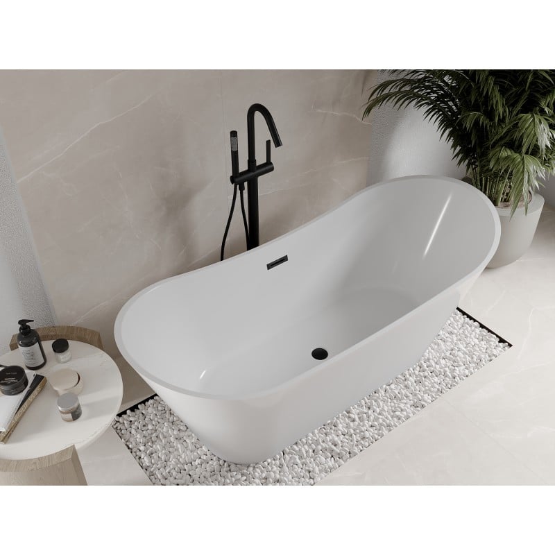 Mexen Celia baignoire autoportante 170 x 75 cm, blanche, trop-plein noir - 52331707500-70