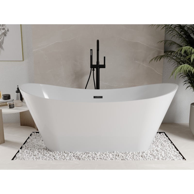 Mexen Celia baignoire autoportante 170 x 75 cm, blanche, trop-plein noir - 52331707500-70