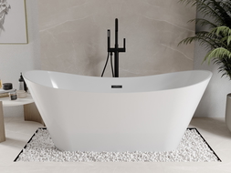 Baignoire Mexen Celia autoportante 170 x 75 cm, blanche, trop-plein noir - 52331707500-70