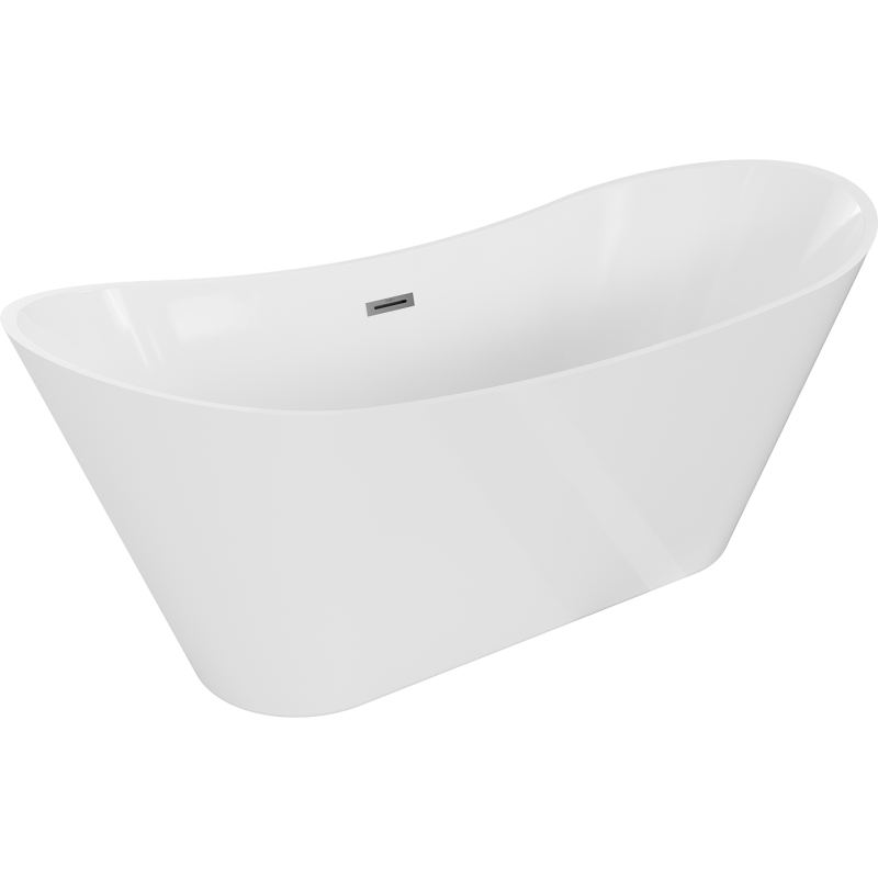 Baignoire Mexen Celia autoportante 170 x 75 cm, blanche, trop-plein gun metal - 52331707500-95