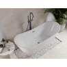 Baignoire Mexen Celia autoportante 170 x 75 cm, blanche, trop-plein gun metal - 52331707500-95