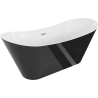 Mexen Celia baignoire autoportante 170 x 75 cm, blanc/noir, trop-plein chromé - 52331707575-01
