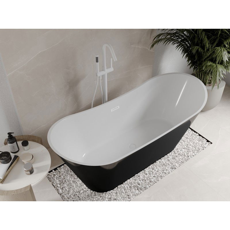 Mexen Celia baignoire autoportante 170 x 75 cm, blanche/noire, trop-plein blanc - 52331707575-20