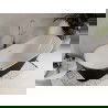 Mexen Celia baignoire autoportante 170 x 75 cm, blanche/noire, évacuation dorée - 52331707575-50