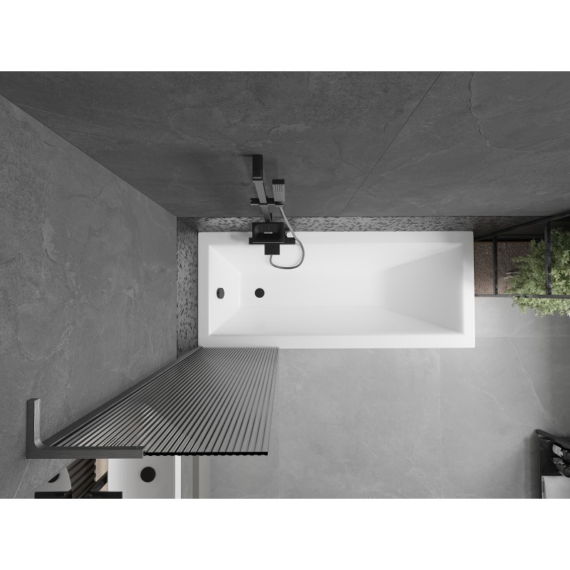 Mexen Next L paroi de baignoire 1-volet 50 x 150 cm, rayures, gris canon brossé - 895-050-000-03-09-66