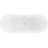 Baignoire Mexen Celia autoportante 170 x 75 cm, blanche/noire, évacuation en laiton brossé - 52331707575-55
