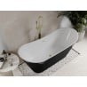 Baignoire Mexen Celia autoportante 170 x 75 cm, blanche/noire, évacuation en laiton brossé - 52331707575-55