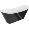 Mexen Celia baignoire autoportante 170 x 75 cm, blanche/noire, trop-plein or rose - 52331707575-60
