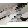 Mexen Celia baignoire autoportante 170 x 75 cm, blanche/noire, évacuation en laiton brossé - 52331707575-65