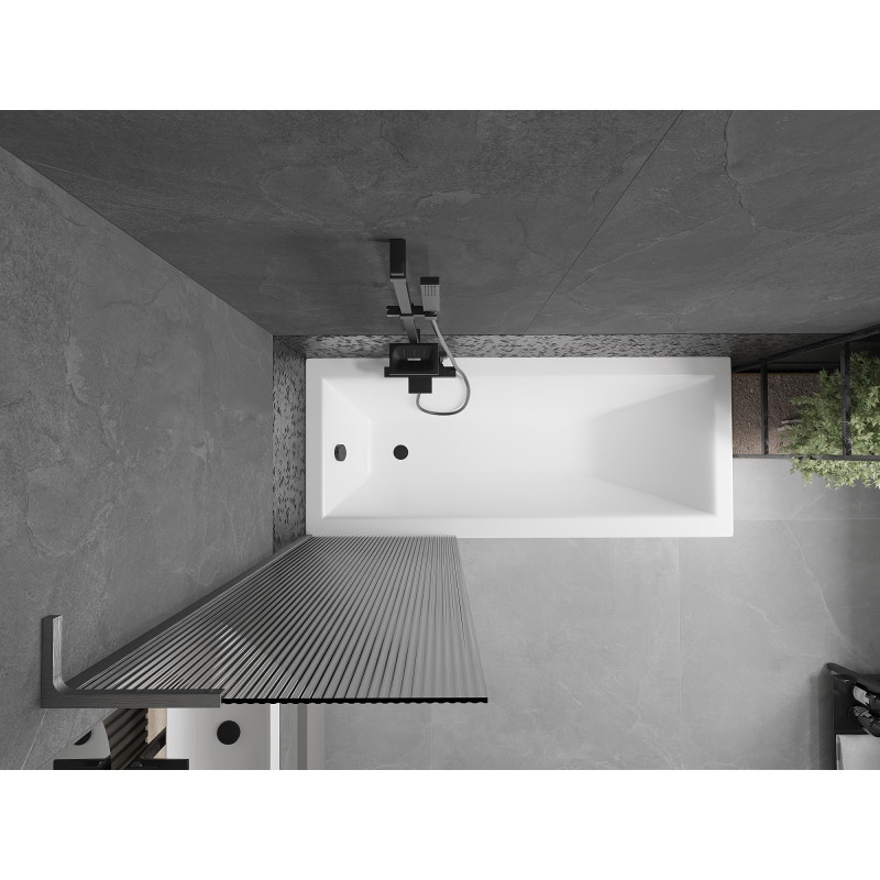 Mexen Next L paroi de baignoire 1 volet 60 x 150 cm, rayures, gris arme brossé - 895-060-000-03-09-66