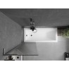 Mexen Next L paroi de baignoire 1 volet 60 x 150 cm, rayures, gris arme brossé - 895-060-000-03-09-66