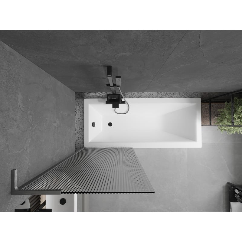 Mexen Next L paroi de baignoire 1 vantail 70 x 150 cm, rayures, gris canon brossé - 895-070-000-03-09-66