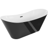 Mexen Celia baignoire autoportante 170 x 75 cm, blanche/noire, trop-plein noir - 52331707575-70