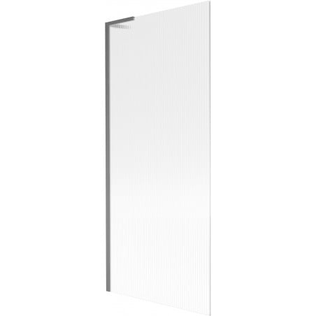 Mexen Next L paroi de baignoire à 1 vantail 80 x 150 cm, rayures, gris arme brossé - 895-080-000-03-09-66