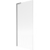 Mexen Next L paroi de baignoire à 1 vantail 80 x 150 cm, rayures, gris arme brossé - 895-080-000-03-09-66