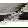 Baignoire Mexen Celia autoportante 170 x 75 cm, blanche/noire, trop-plein en nickel brossé - 52331707575-97