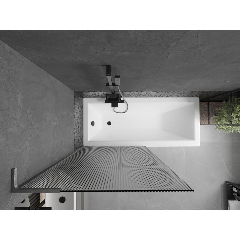 Mexen Next L pare-douche à 1 panneau 90 x 150 cm, rayures, gris canon brossé - 895-090-000-03-09-66