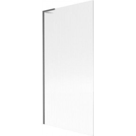 Paroi de douche baignoire Mexen Next L 1 volet 90 x 150 cm, stries, gris canon brossé - 895-090-000-03-09-66