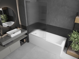 Paroi de baignoire Mexen Next L 1 volet 100 x 150 cm, rayures, gris canon brossé - 895-100-000-03-09-66
