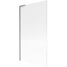 Mexen Next L pare-douche de baignoire 1-volet 100 x 150 cm, stries, gris canon brossé - 895-100-000-03-09-66