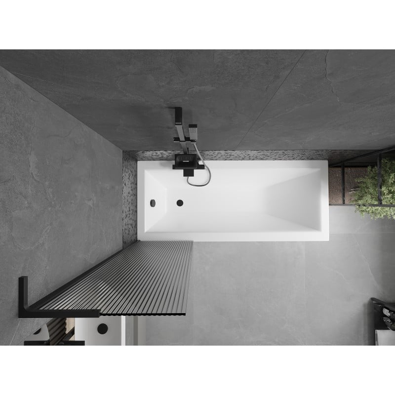 Mexen Next L paroi de baignoire à 1 volet 50 x 150 cm, rayures, noir - 895-050-000-03-09-70