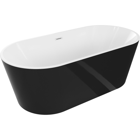 Mexen Luna baignoire autoportante 160 x 75 cm, blanche/noire, trop-plein blanc - 52031607575-20