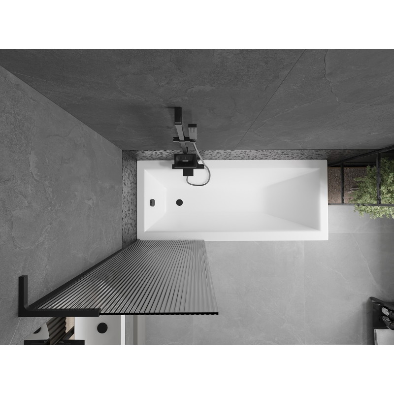 Mexen Next L pare-douche à 1 volet 60 x 150 cm, rayures, noir - 895-060-000-03-09-70