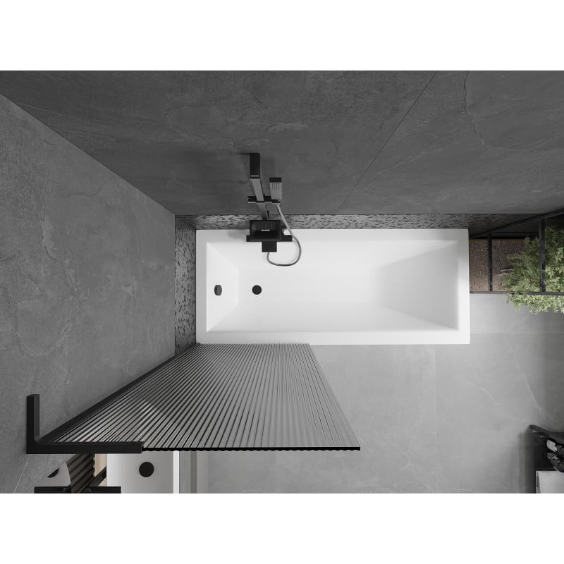 Mexen Next L pare-douche de baignoire 1-volet 70 x 150 cm, rayures, noir - 895-070-000-03-09-70
