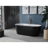 Mexen Luna baignoire autoportante 160 x 75 cm, blanche/noire, trop-plein or rose - 52031607575-60