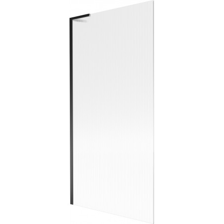 Mexen Next L paroi de baignoire à 1 vantail 90 x 150 cm, rayure, noir - 895-090-000-03-09-70