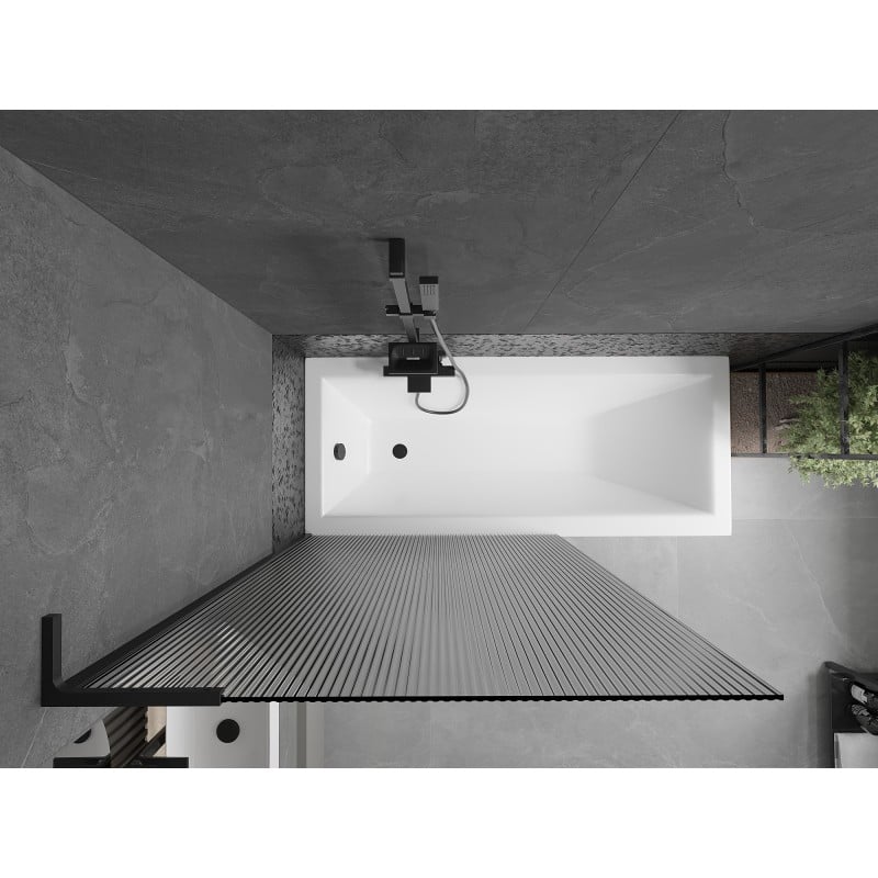 Mexen Next L paroi de baignoire 1-volet 100 x 150 cm, rayures, noir - 895-100-000-03-09-70