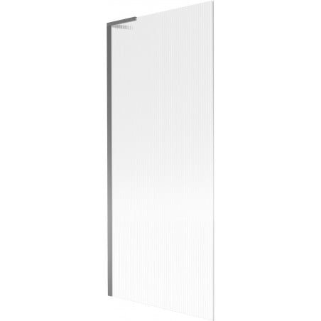Mexen Next L paroi de baignoire 1-volet 80 x 150 cm, rayures, métal gun - 895-080-000-03-09-95
