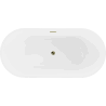 Mexen Luna baignoire autoportante 180 x 80 cm, blanche/noire, trop-plein doré - 52031808075-50