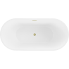 Baignoire indépendante Mexen Luna 180 x 80 cm, blanche/noire, débordement en or brossé - 52031808075-55